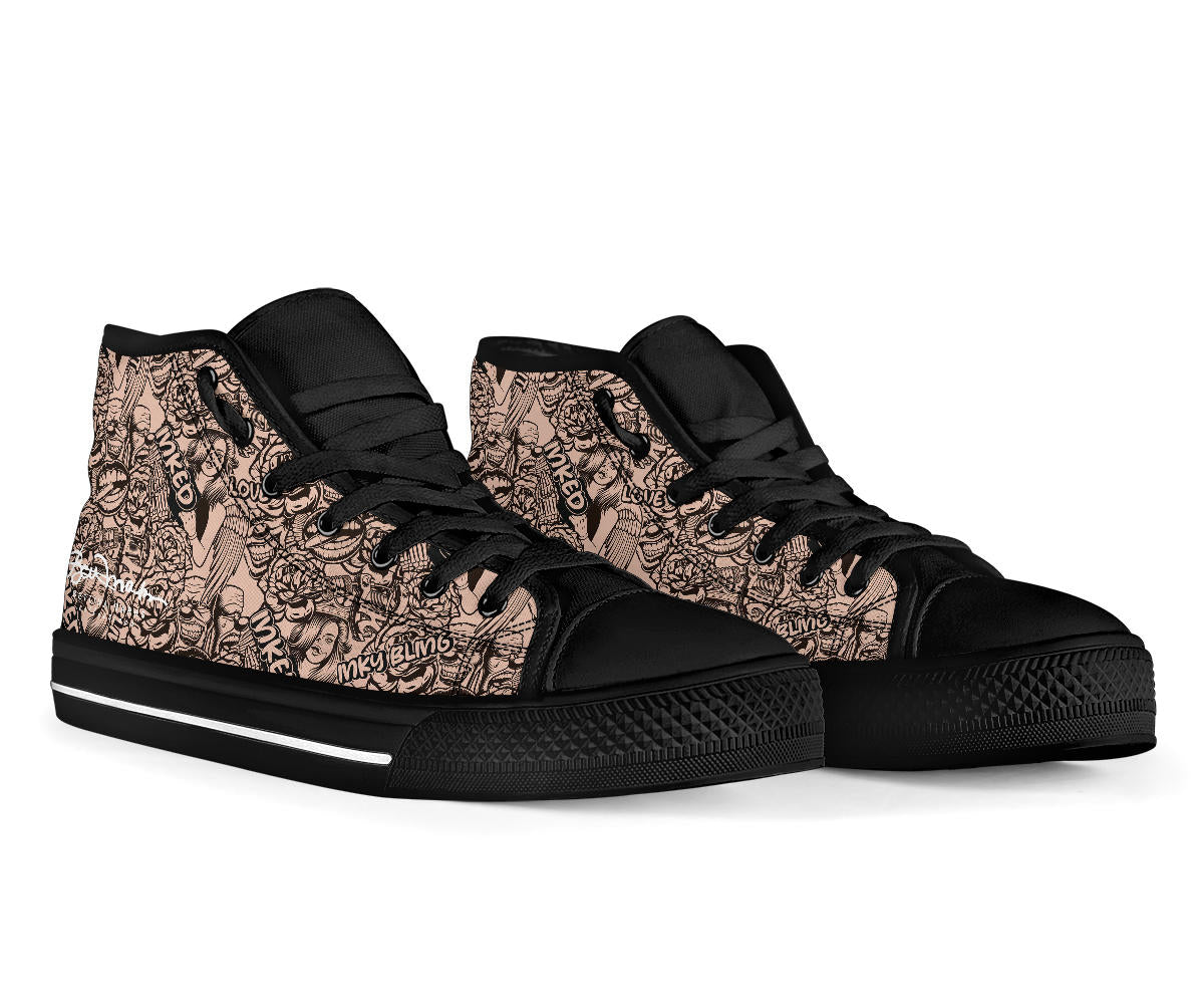 Inked High Top Sneakers