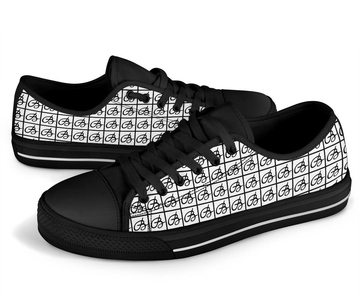 White Bettina Marks Logo Low Top Sneakers