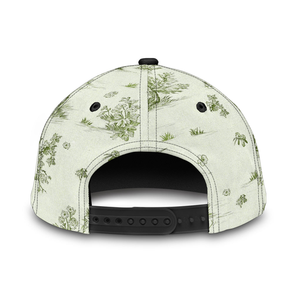 Toiles de Jouy tree Hugging Forest Green Cap
