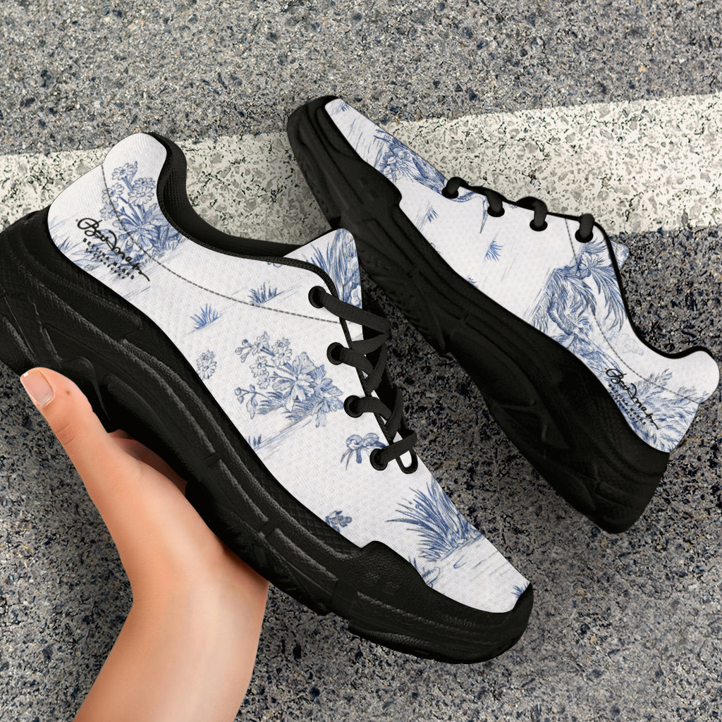 Toiles de Jouy Harmony Blue Athletic Sneakers