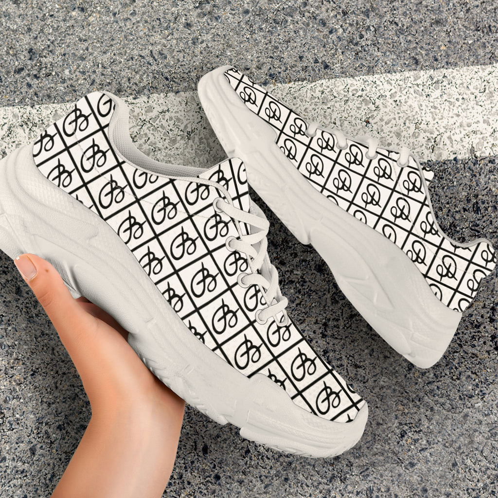 White Bettina Marks Logo Athletic Sneakers