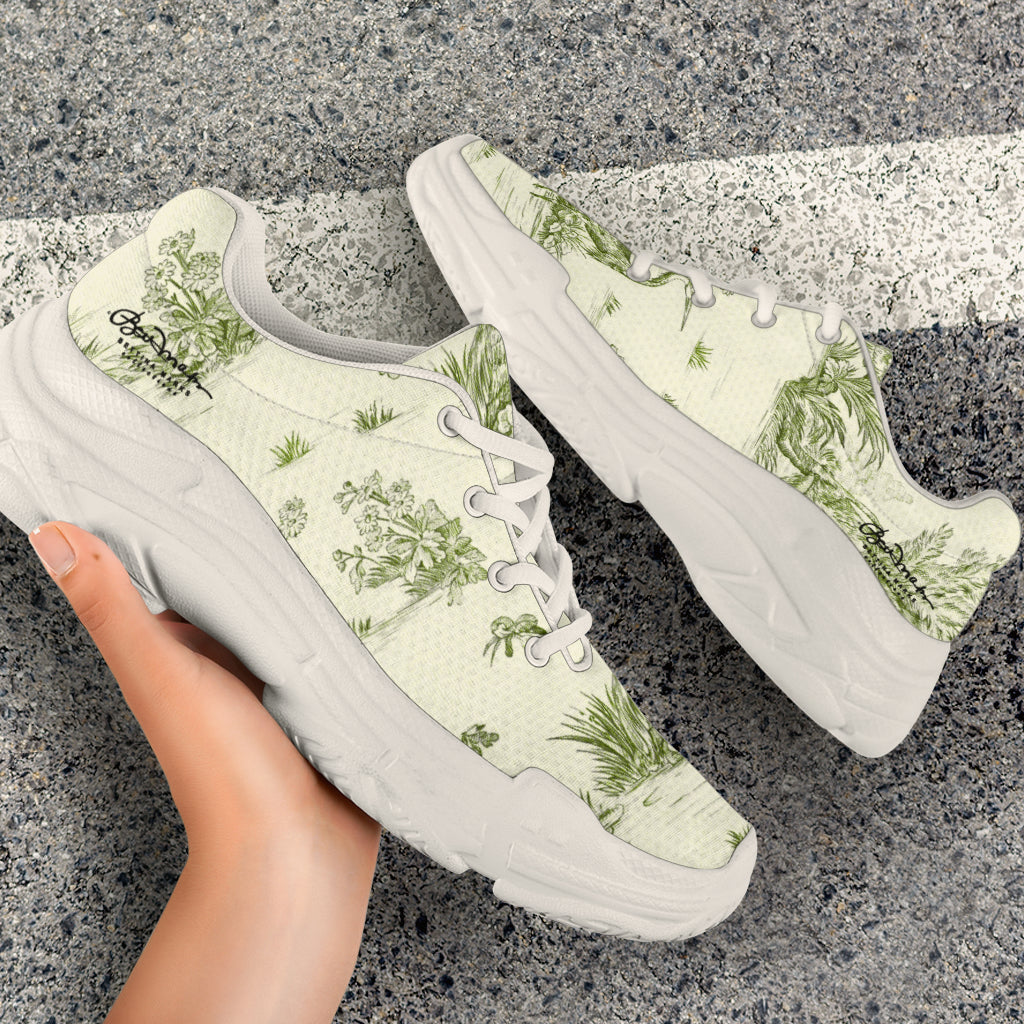 Toiles de Jouy tree Hugging Forest Green Athletic Sneakers