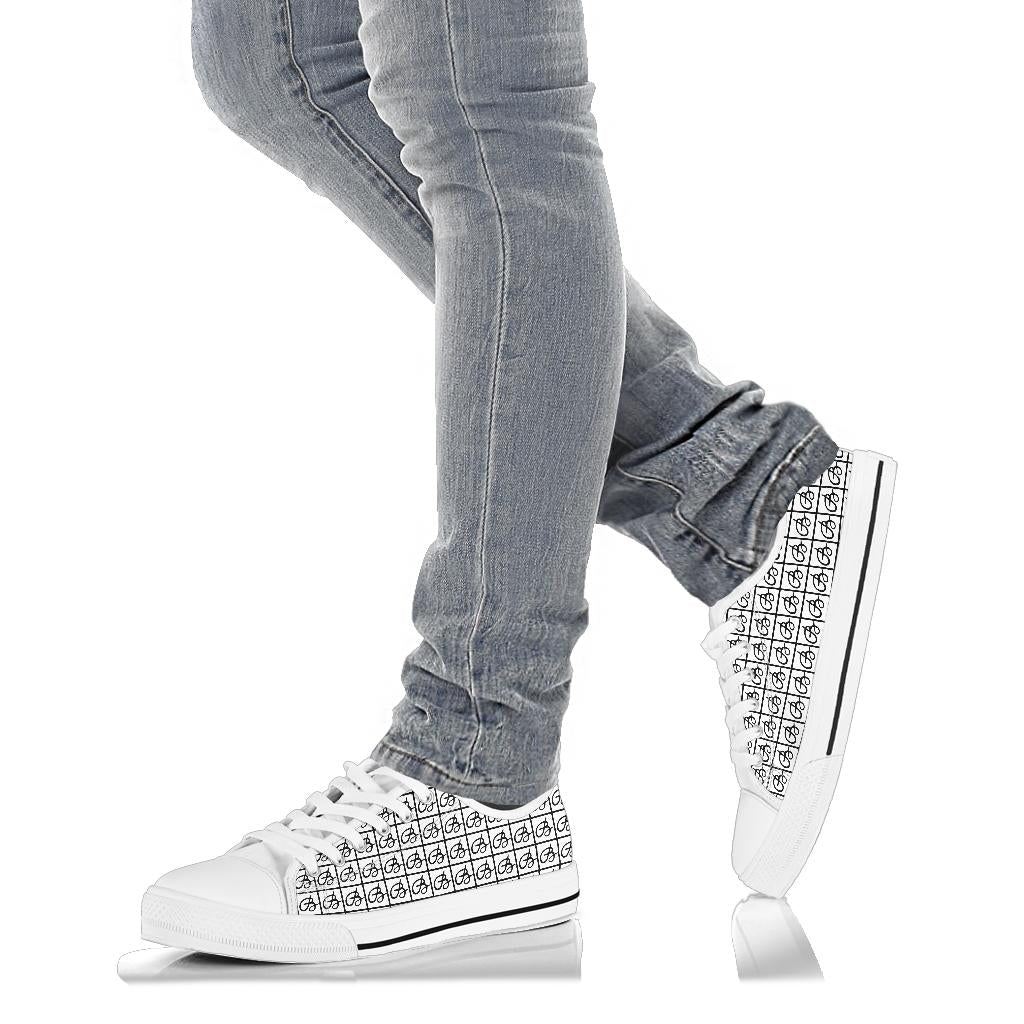 White Bettina Marks Logo Low Top Sneakers