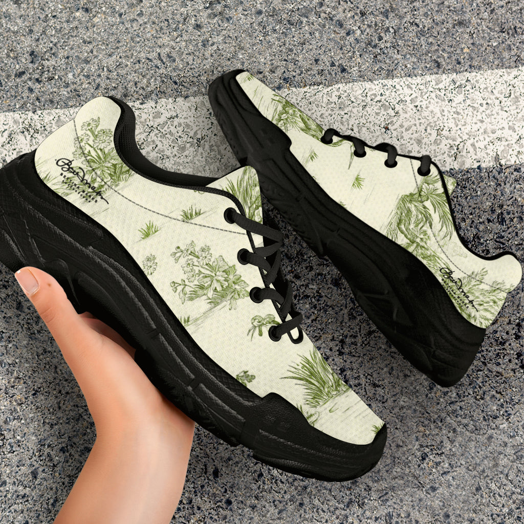 Toiles de Jouy tree Hugging Forest Green Athletic Sneakers