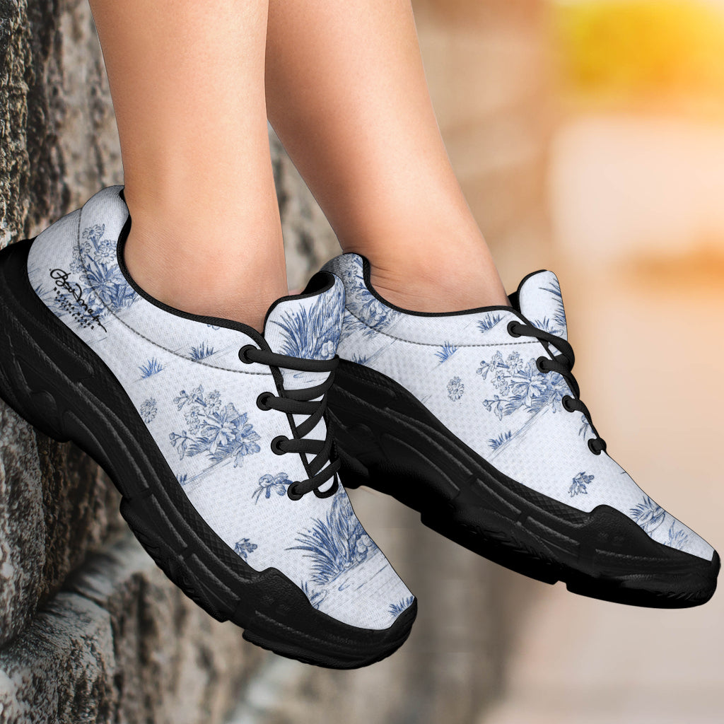 Toiles de Jouy Harmony Blue Athletic Sneakers