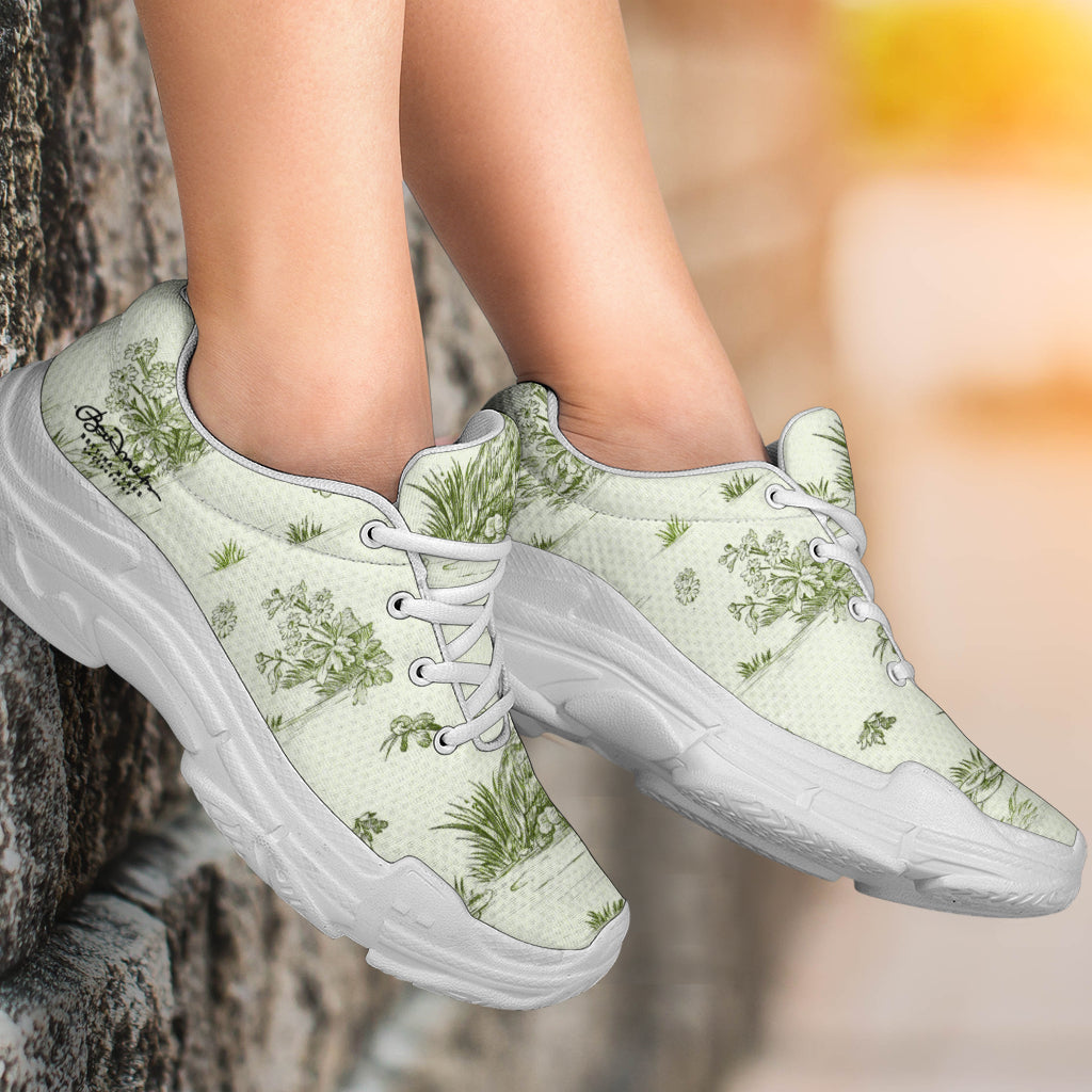 Toiles de Jouy tree Hugging Forest Green Athletic Sneakers