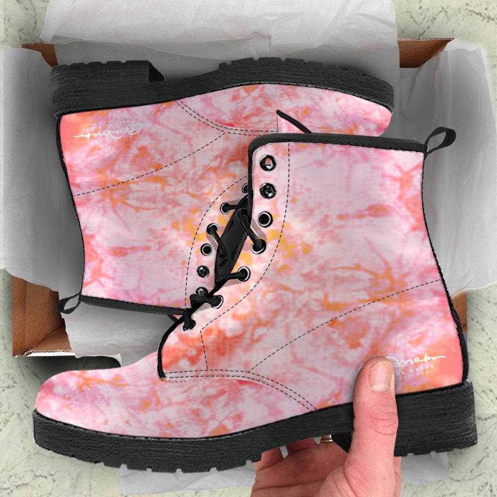 Fantasia Tie Dye Leather Boots (Vegan)