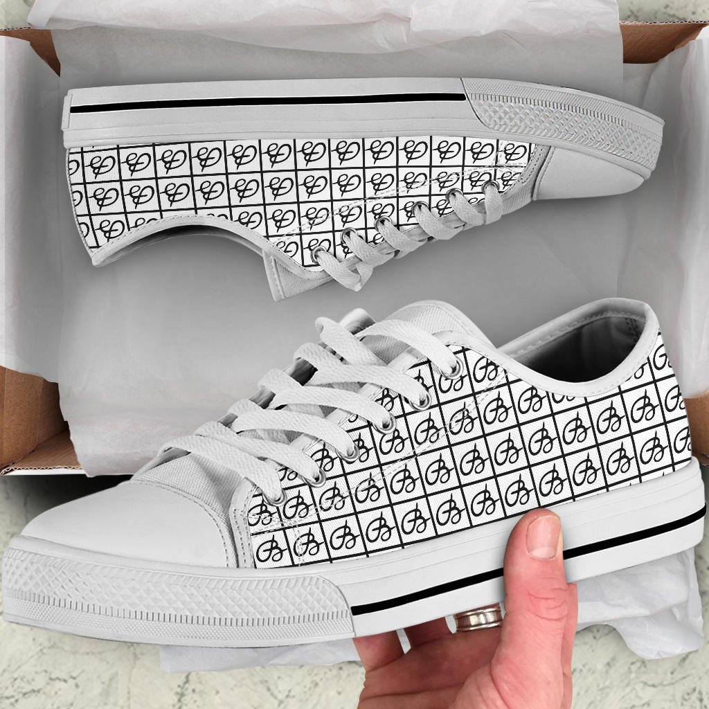 White Bettina Marks Logo Low Top Sneakers