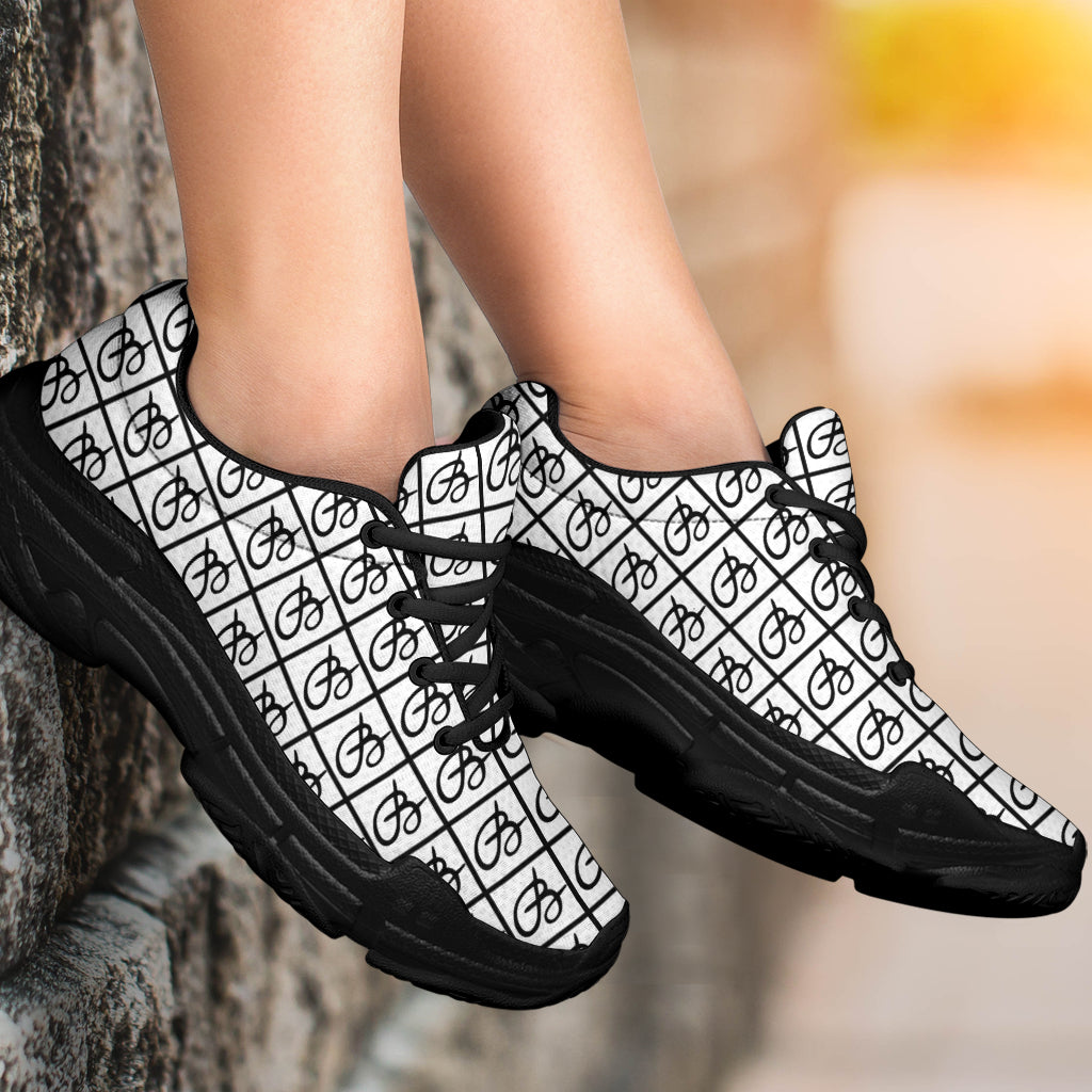 White Bettina Marks Logo Athletic Sneakers