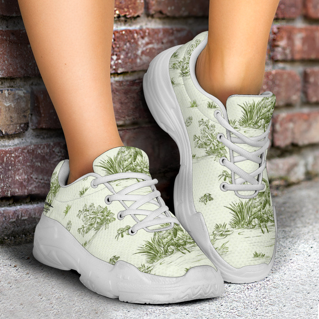 Toiles de Jouy tree Hugging Forest Green Athletic Sneakers