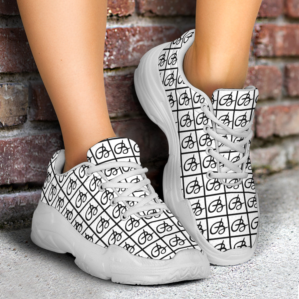 White Bettina Marks Logo Athletic Sneakers