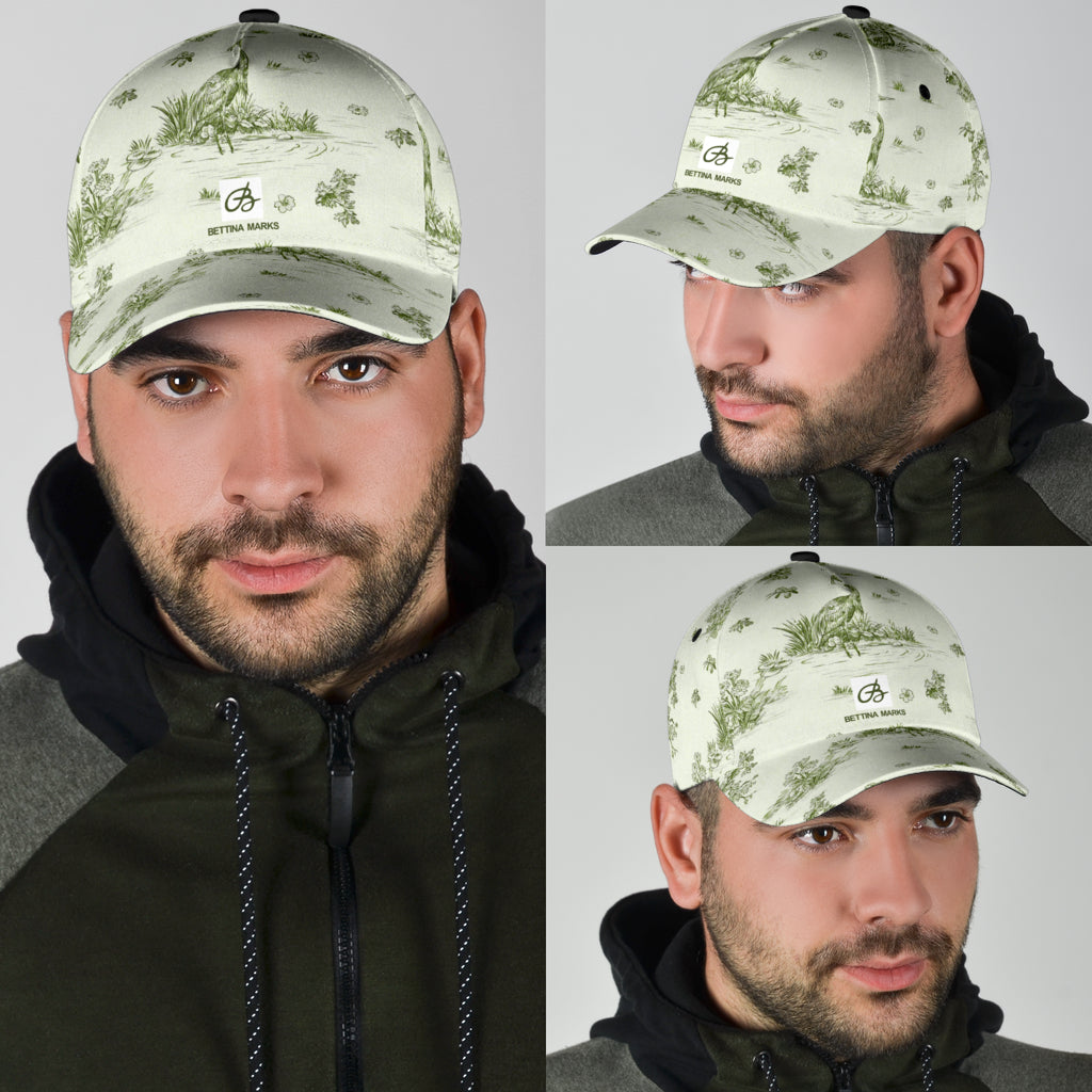 Toiles de Jouy tree Hugging Forest Green Cap