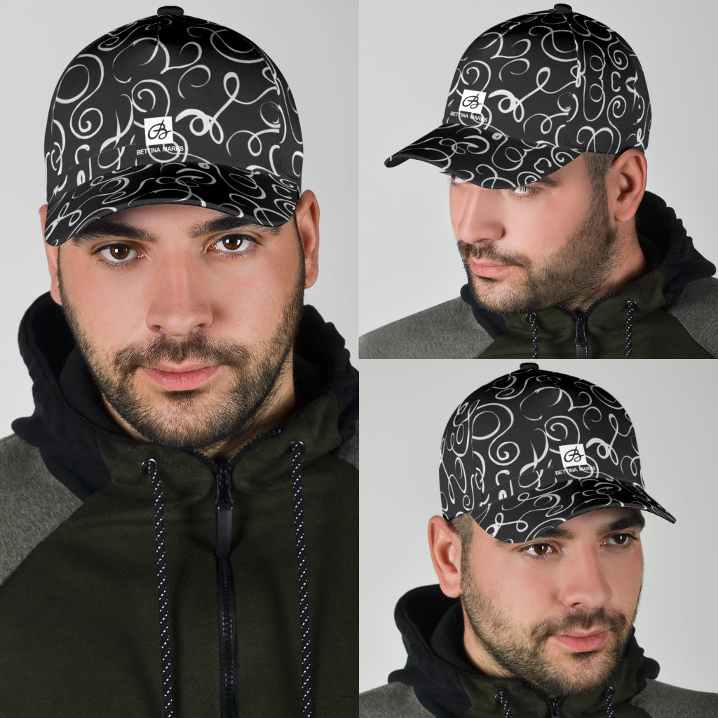 B&W Squiggles Cap