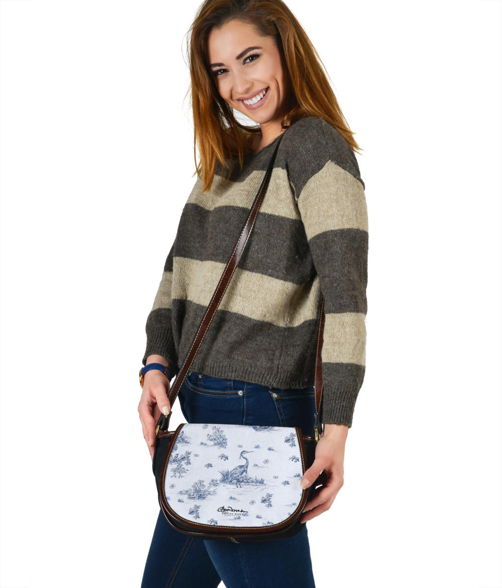 Toiles de Jouy Harmony Blue Saddle Bag