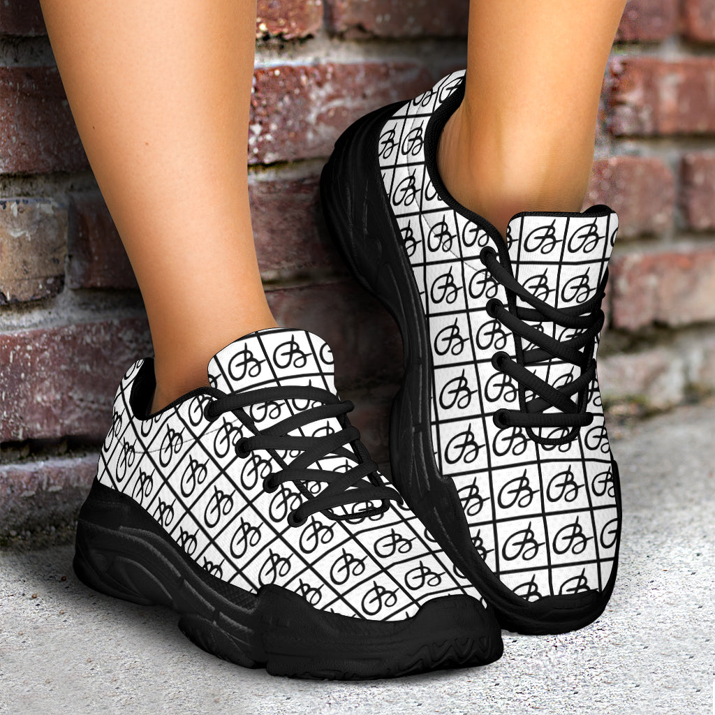 White Bettina Marks Logo Athletic Sneakers