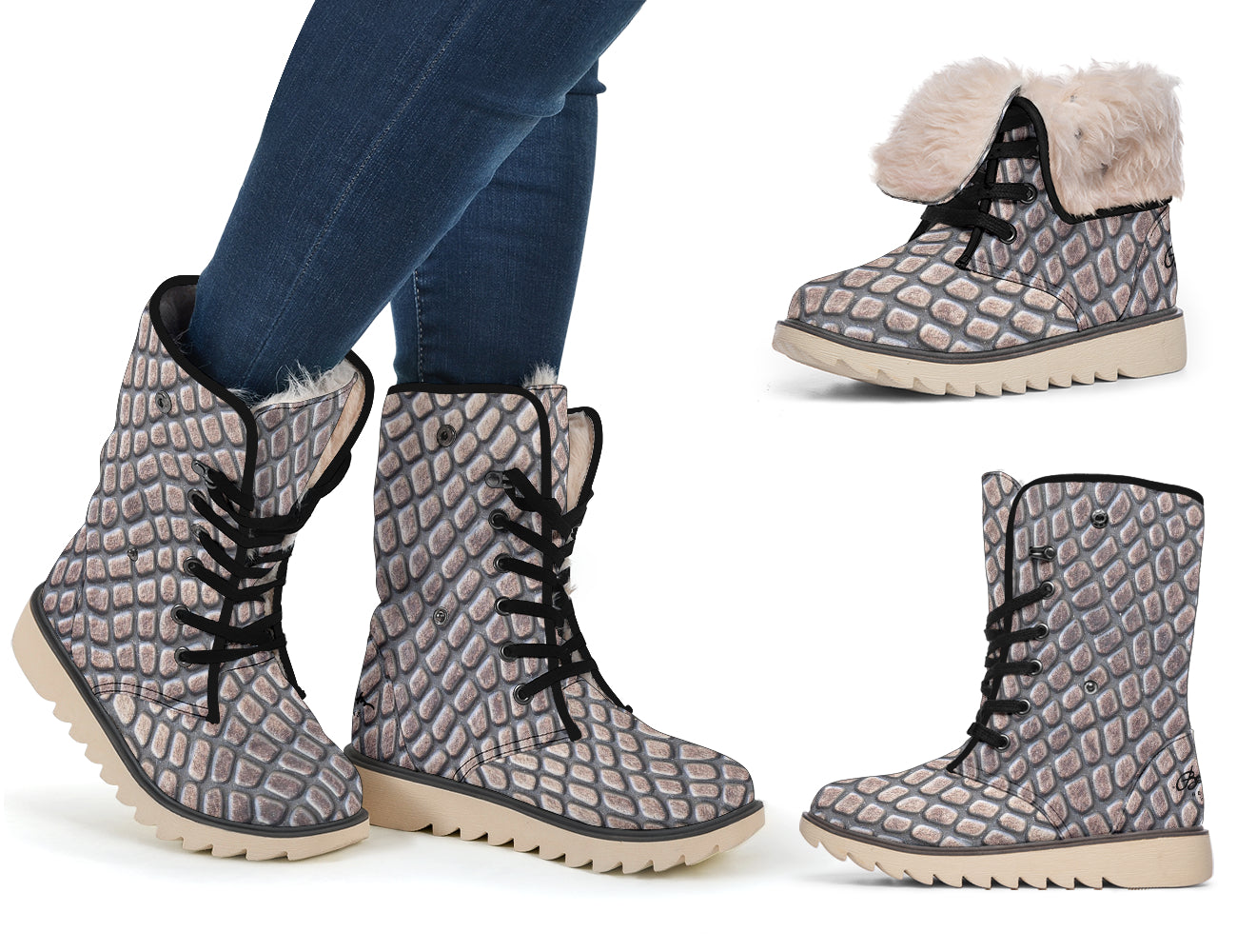 Croc Print Polar Boots