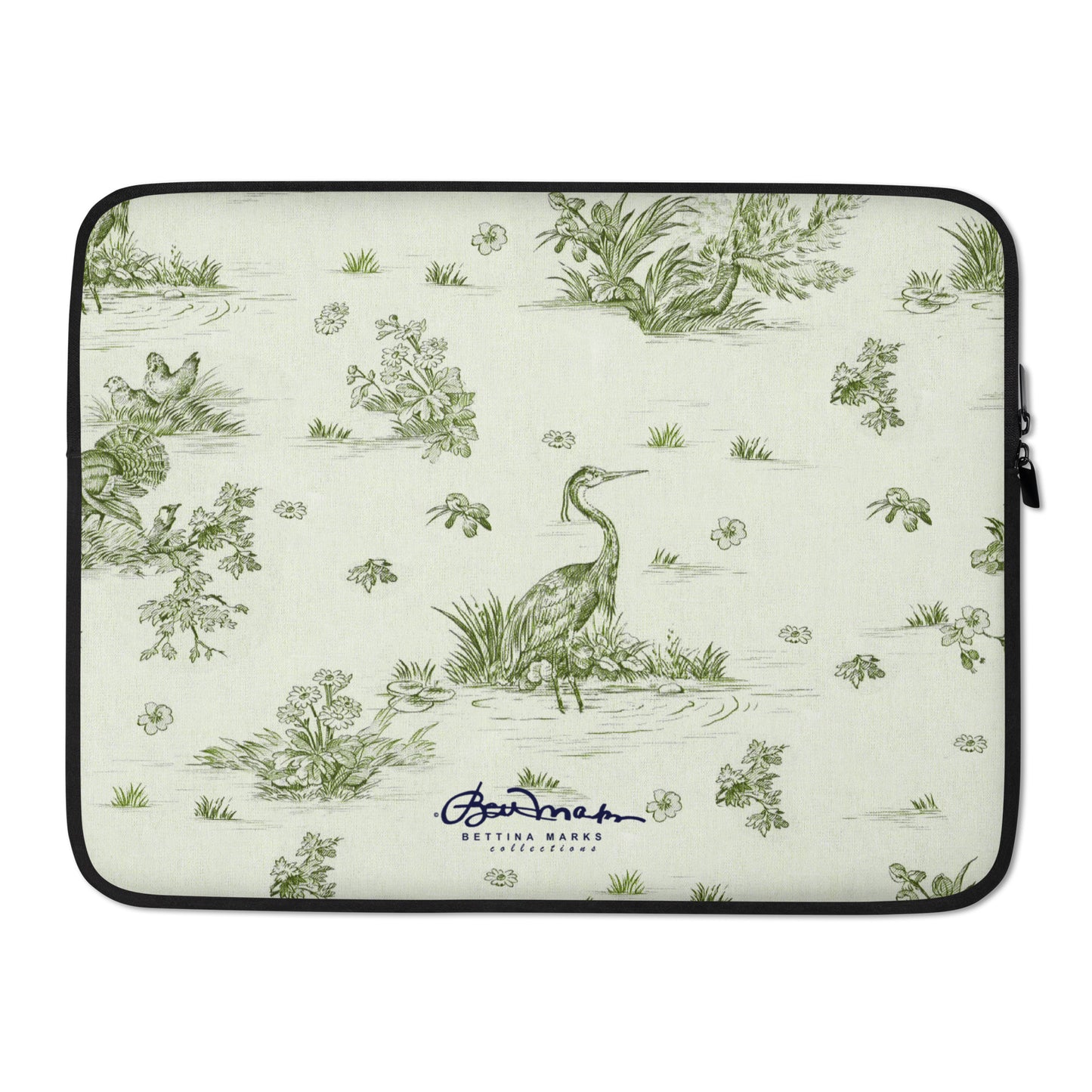 Toiles de Jouy tree Hugging Forest Green Laptop Sleeve