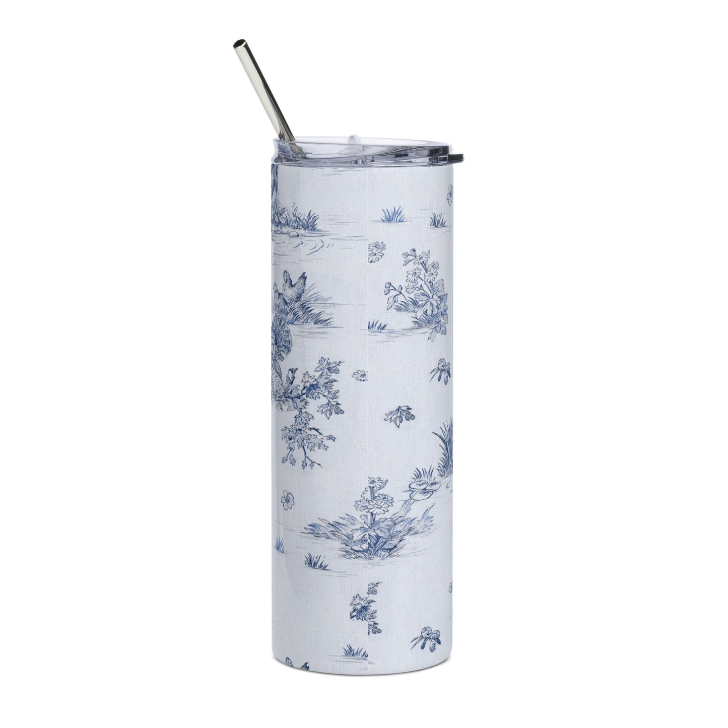 Stainless Toiles de Jouy Harmony Blue Steel Tumbler