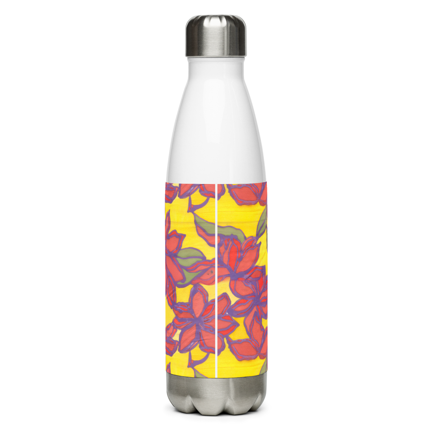 Blue & Orange Floral Stainless steel water bottle