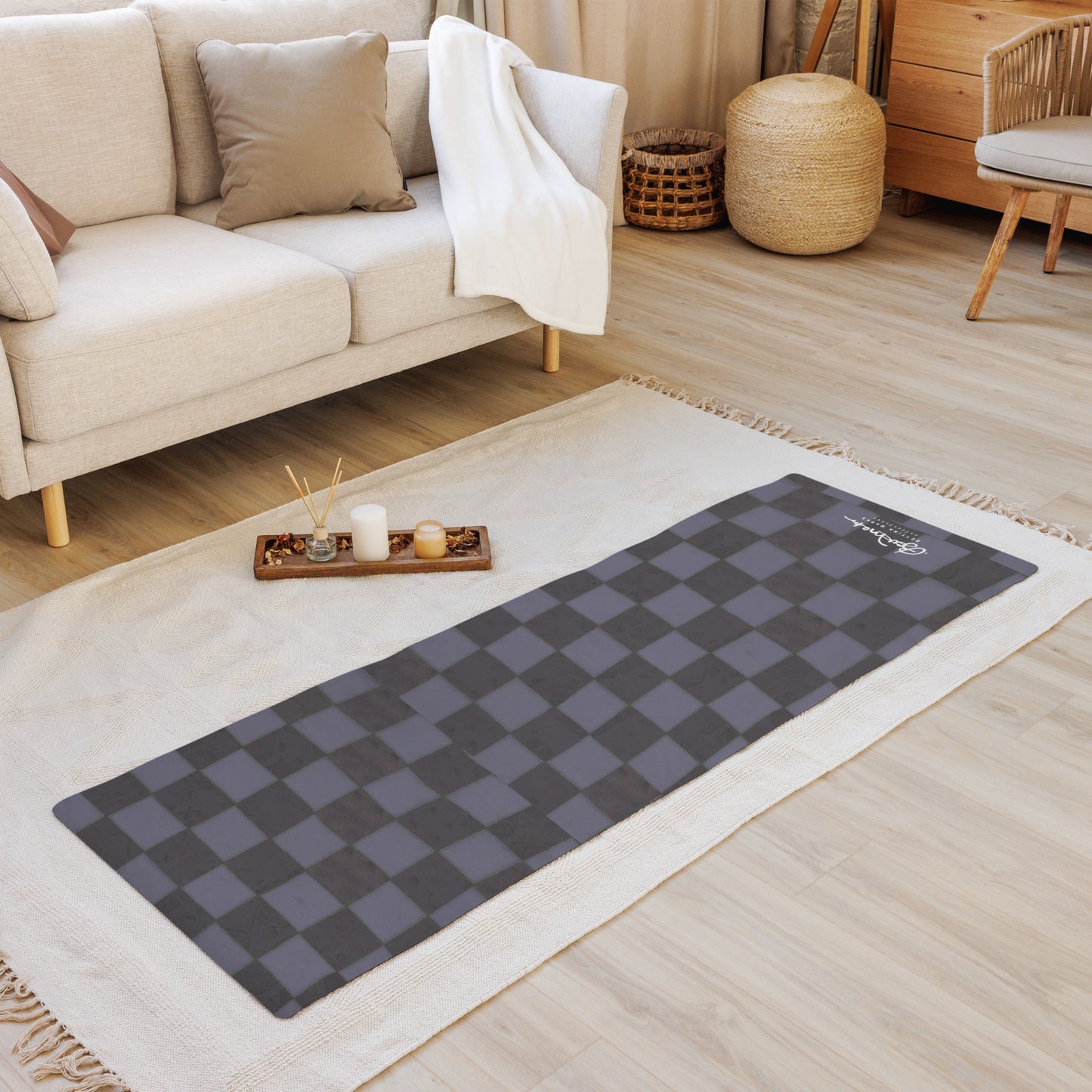 Slate Checkerboard Yoga Mat