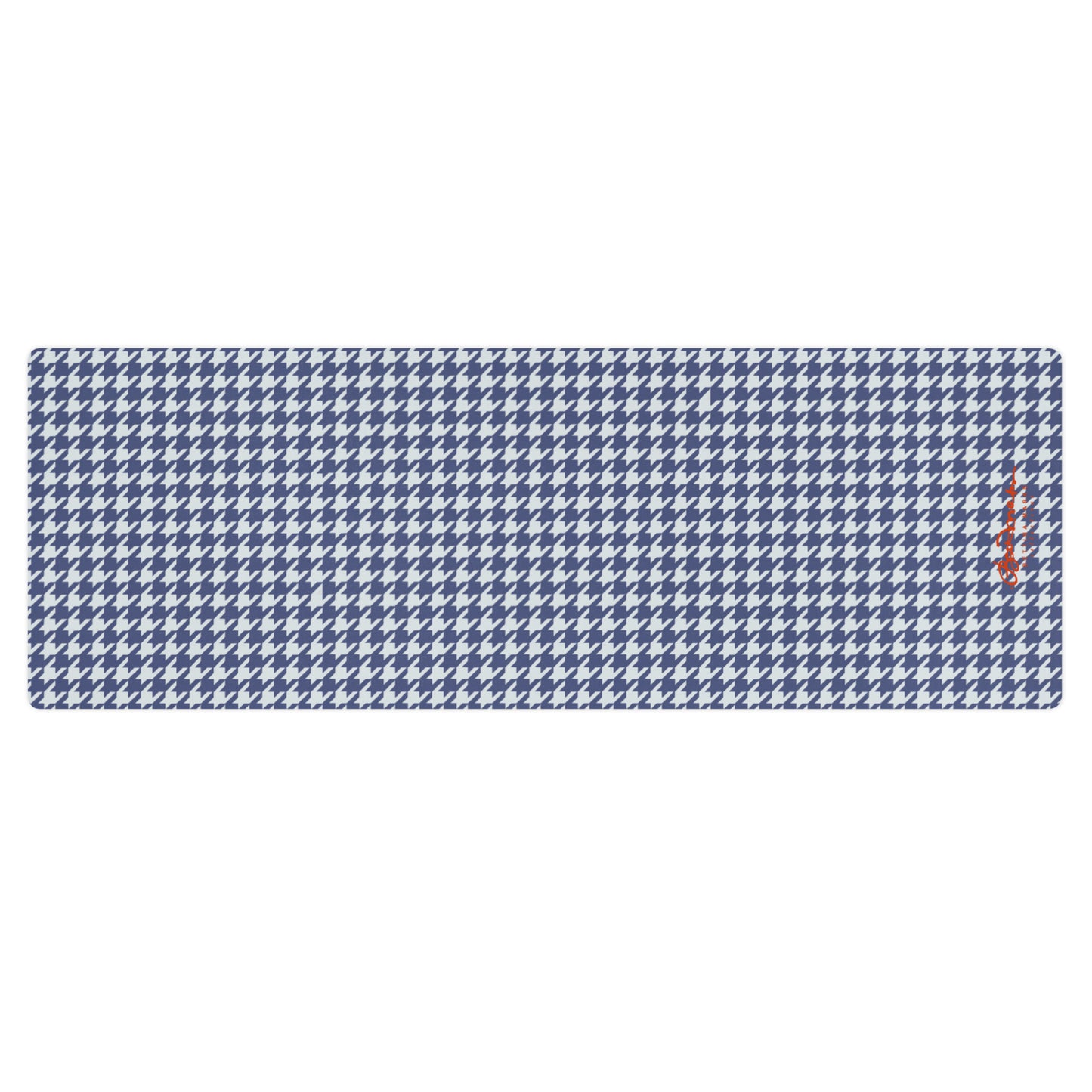 Navy Blue Houndstooth Yoga Mat