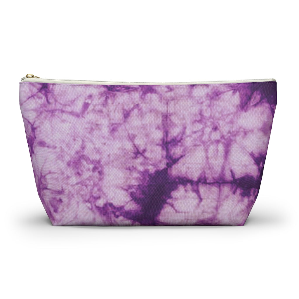 Purple Tie Dye Accessory Pouch w T-bottom