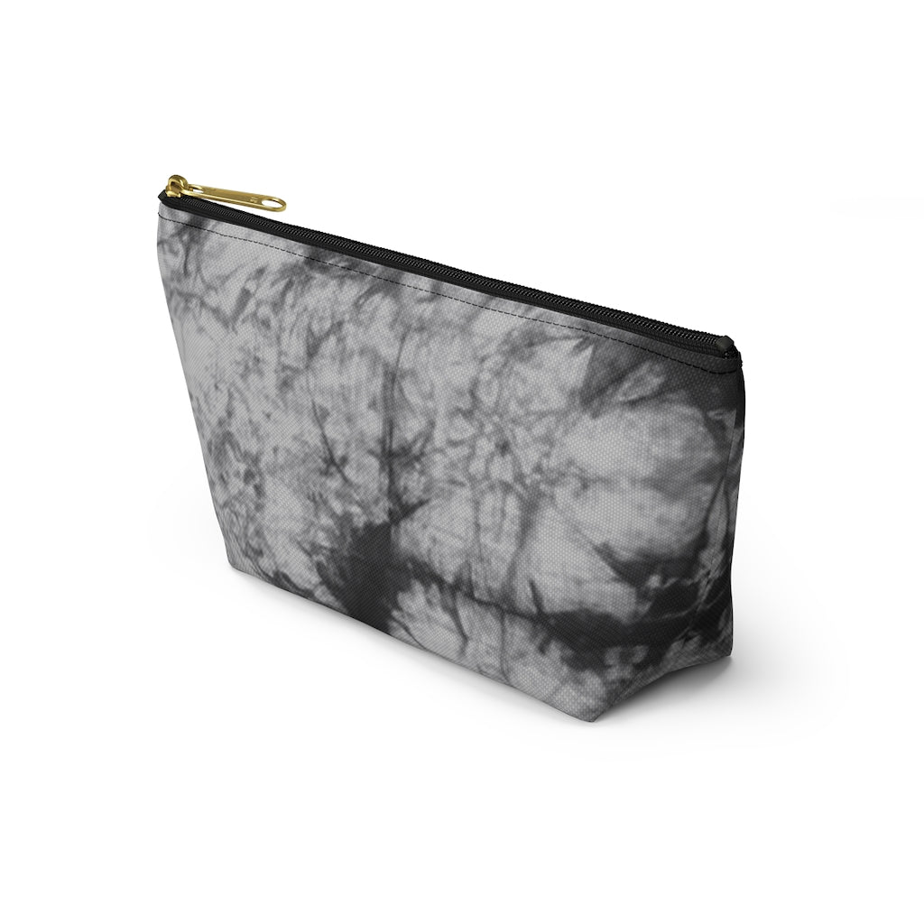 Grey Tie Dye Accessory Pouch w T-bottom