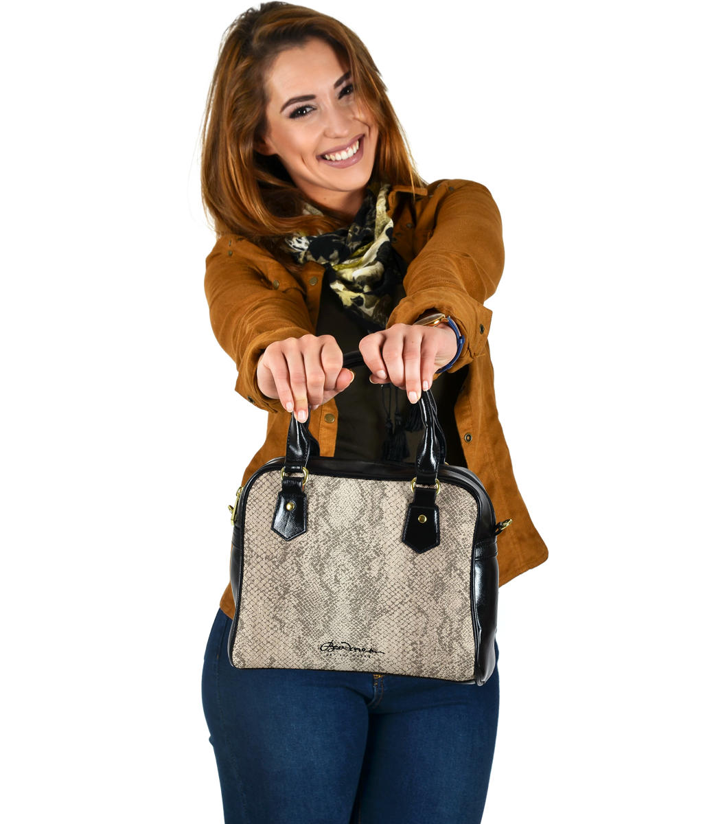 Snake Print Hand Bag w Shoulder Strap