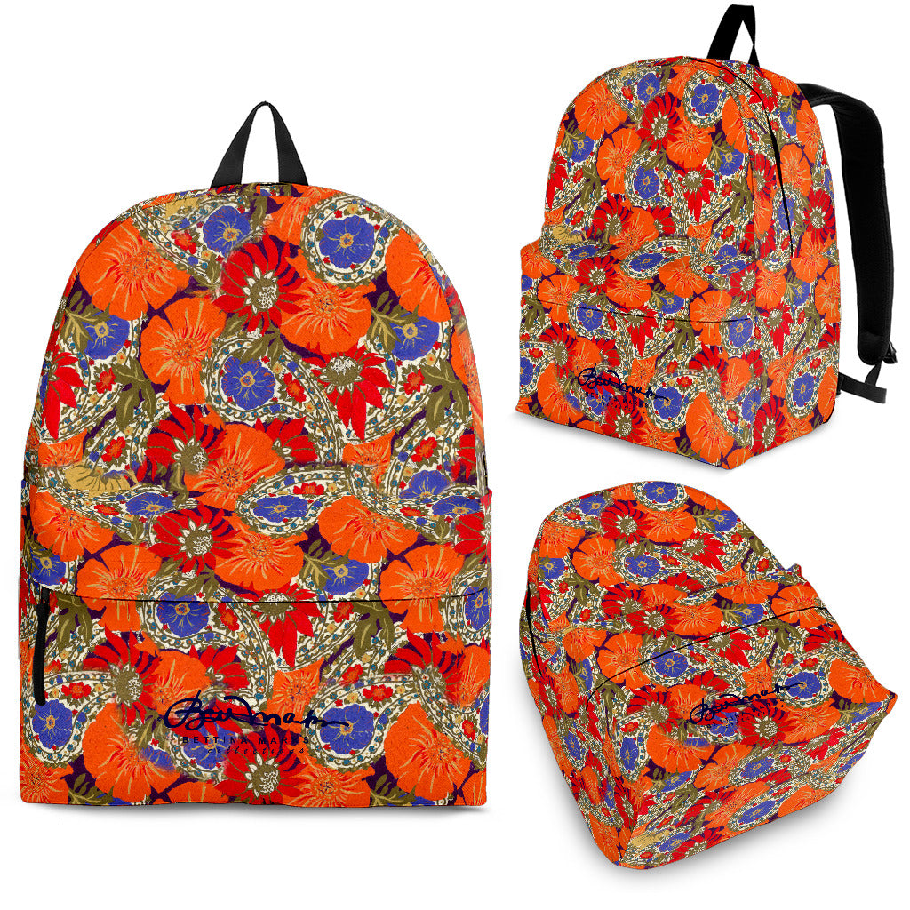 Orange Paisley Back Pack