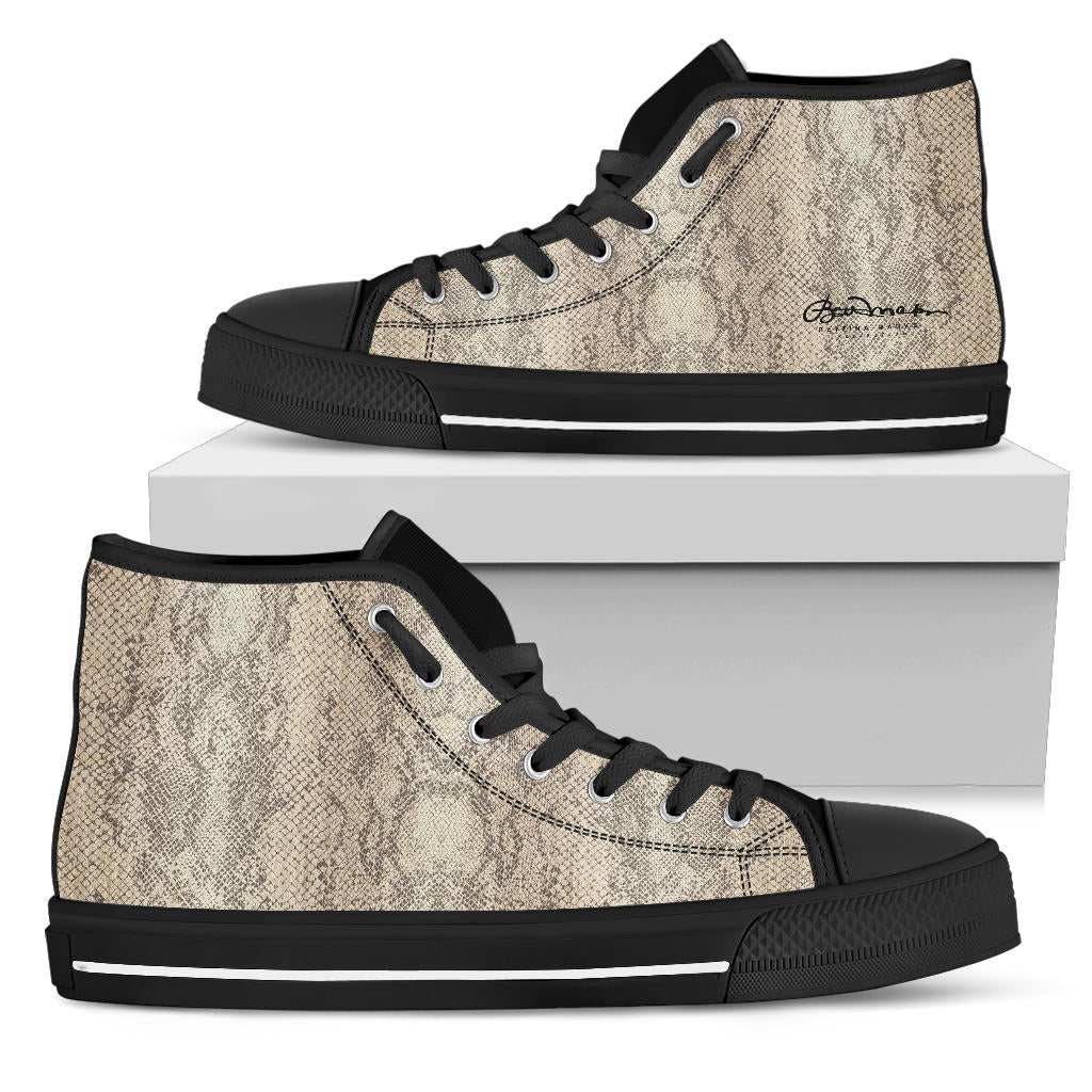 Snake Print High Top Sneakers