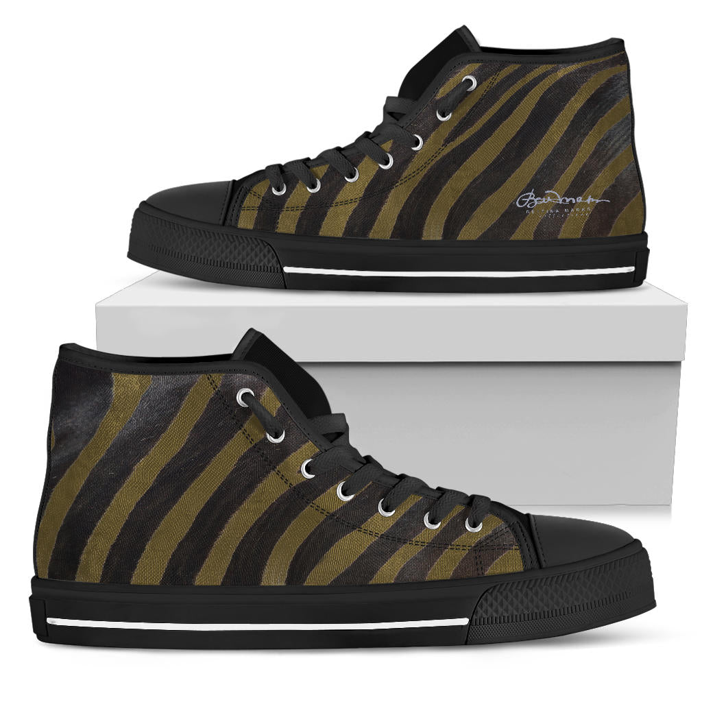 Olive Zebra High Top Sneakers