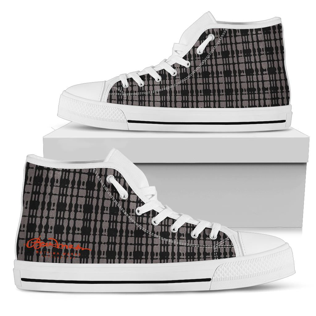 Black Tight Plaid High Top Sneakers