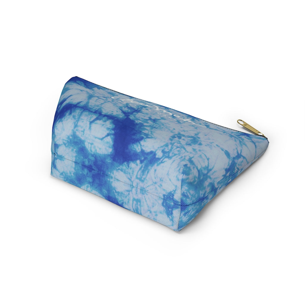 Blue Tie Dye Accessory Pouch w T-bottom