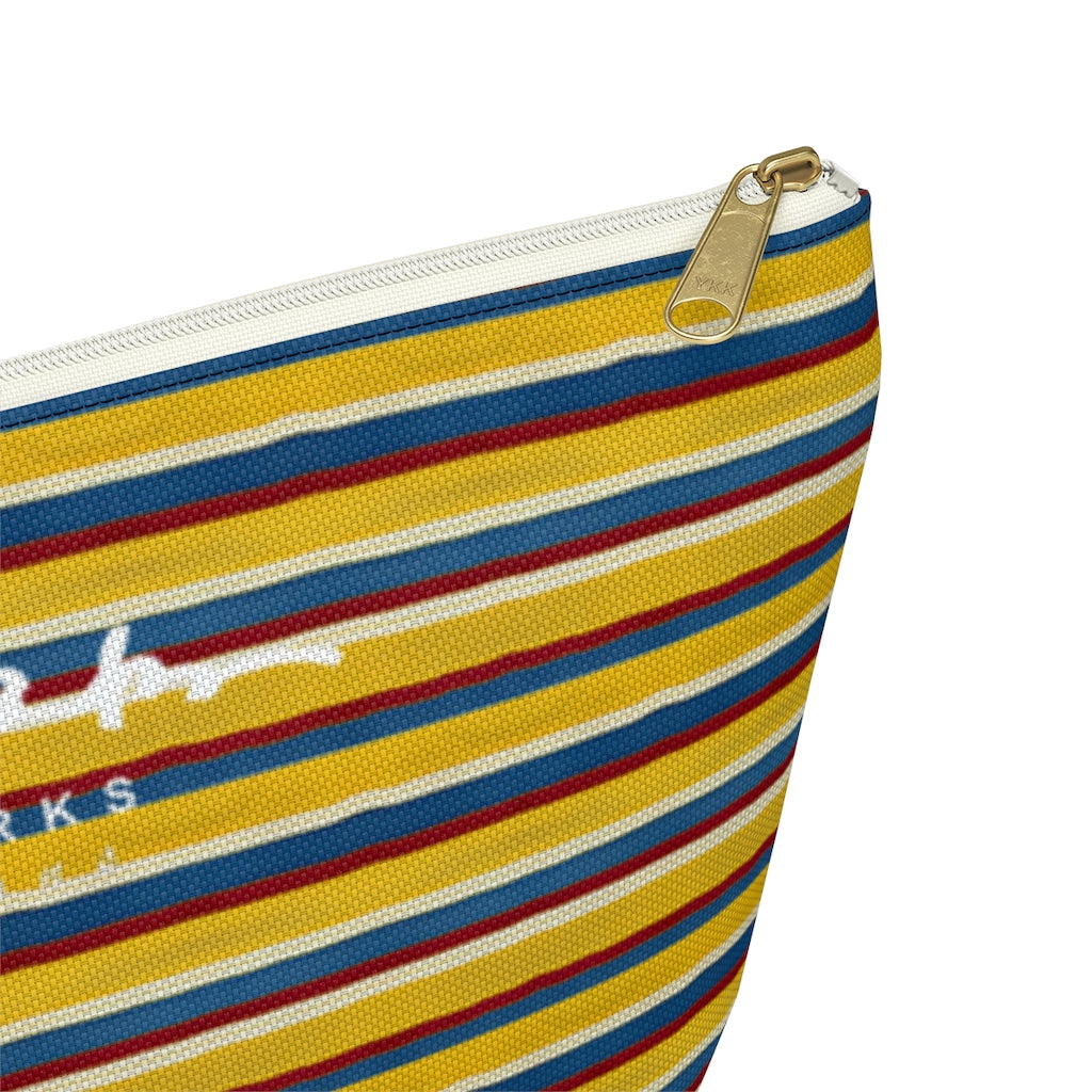 Riviera Stripe Accessory Pouch w T-bottom