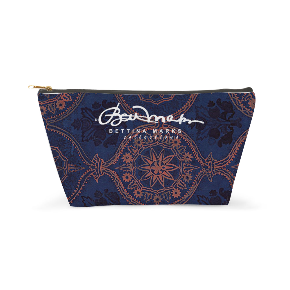 Sargasso Blue and Mellow Rose (coloured) Damask Accessory Pouch T-Bottom