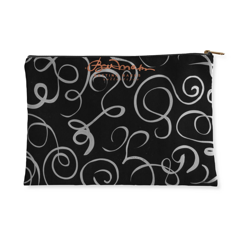 B&W Squiggles Accessory Pouch Flat