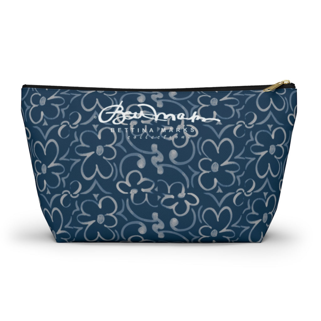 Linear Sixties Floral Accessory Pouch w T-bottom