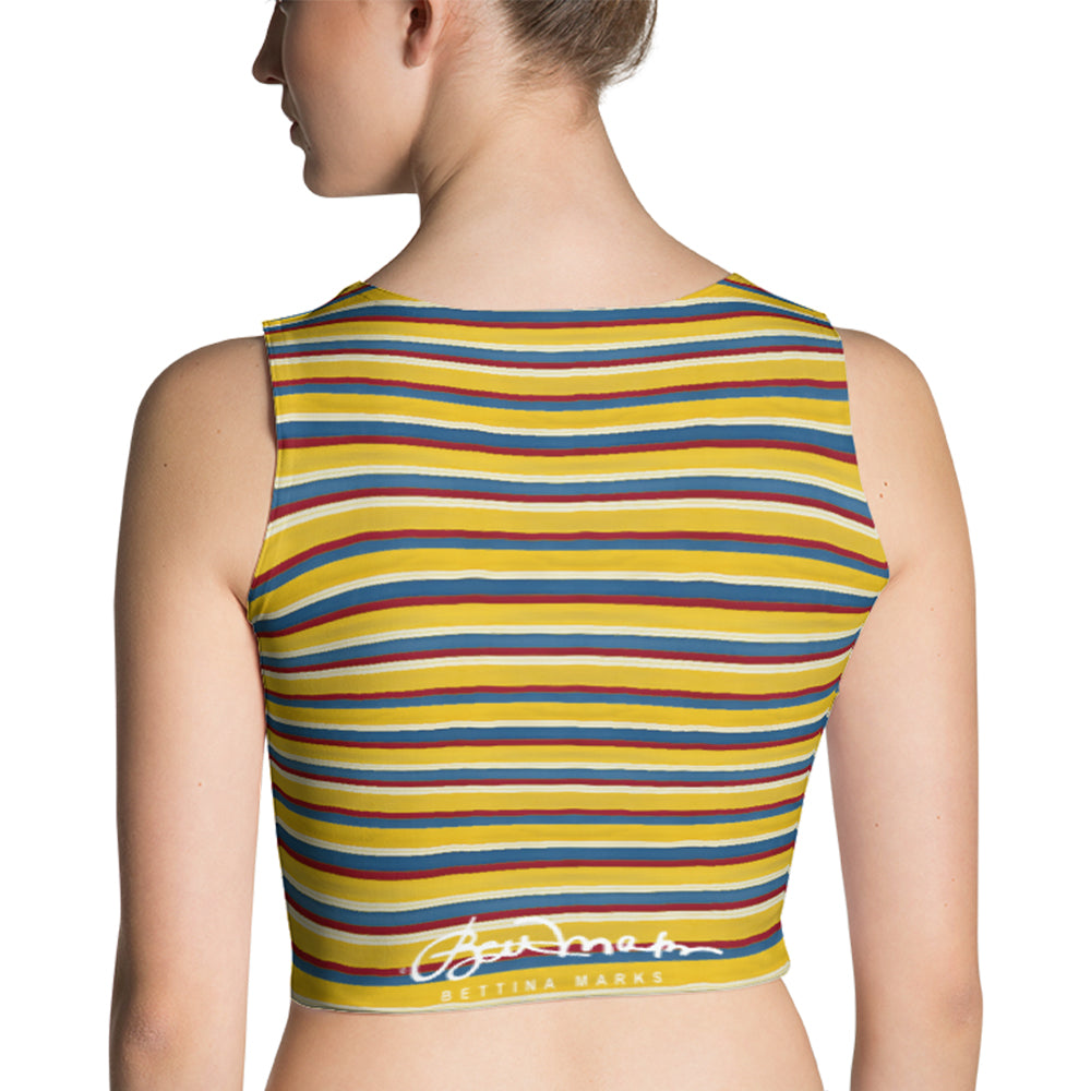 Riviera Stripe Fitted Crop Top