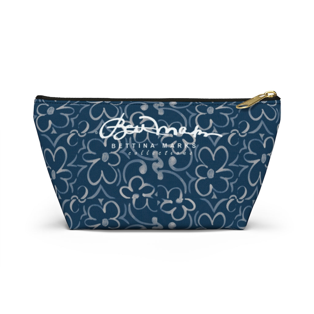 Linear Sixties Floral Accessory Pouch w T-bottom