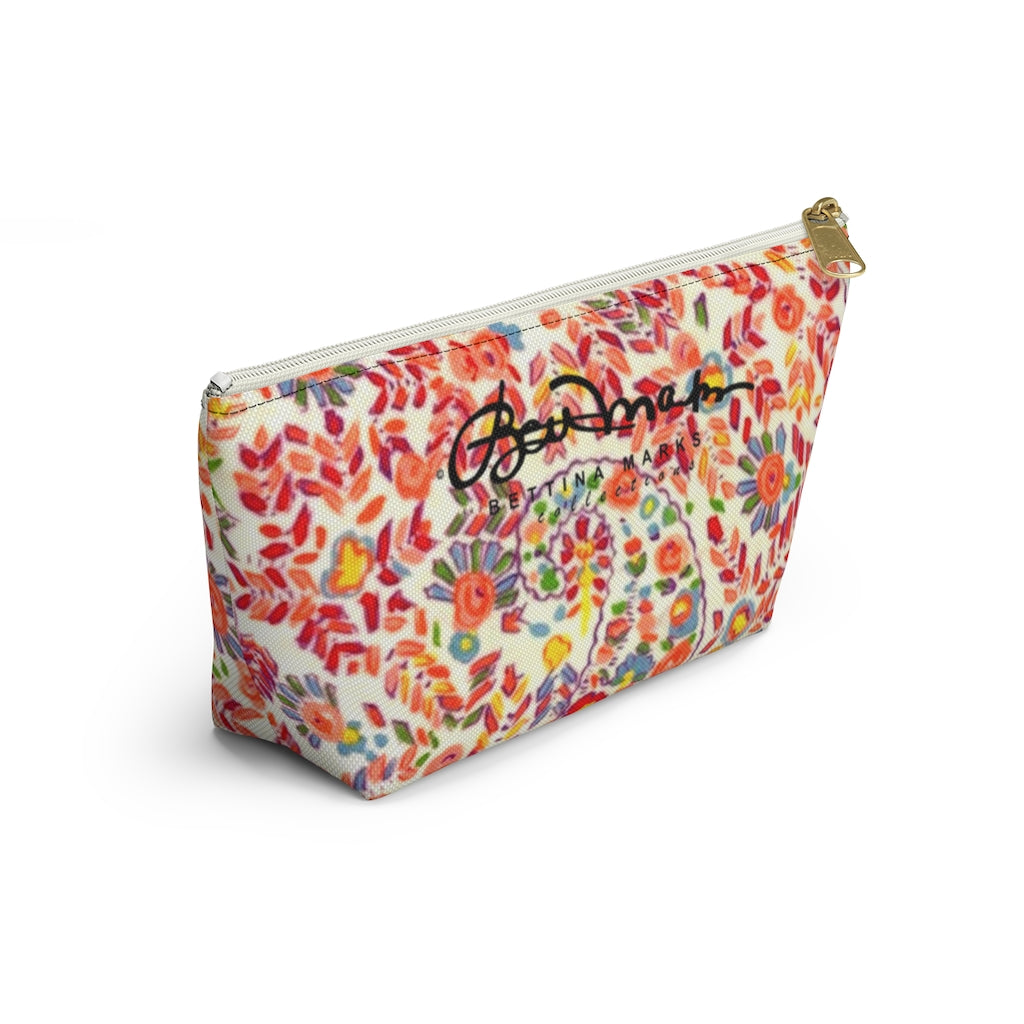 Retro Paisley Accessory Pouch w T-bottom