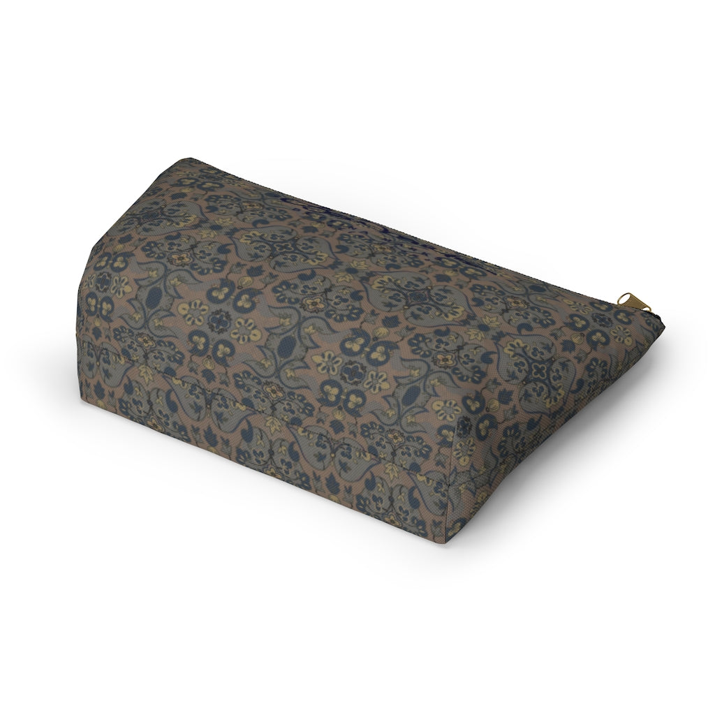 Not Quite Paisley On Light Brown Accessory Pouch w T-bottom
