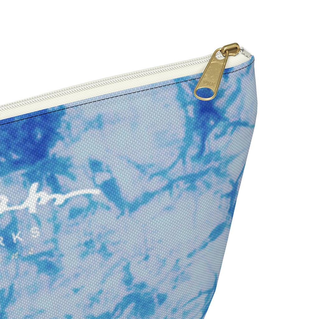 Blue Tie Dye Accessory Pouch w T-bottom
