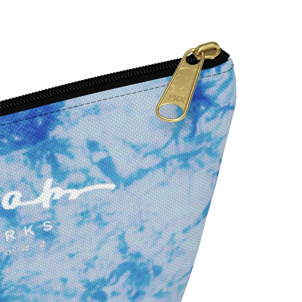 Blue Tie Dye Accessory Pouch w T-bottom