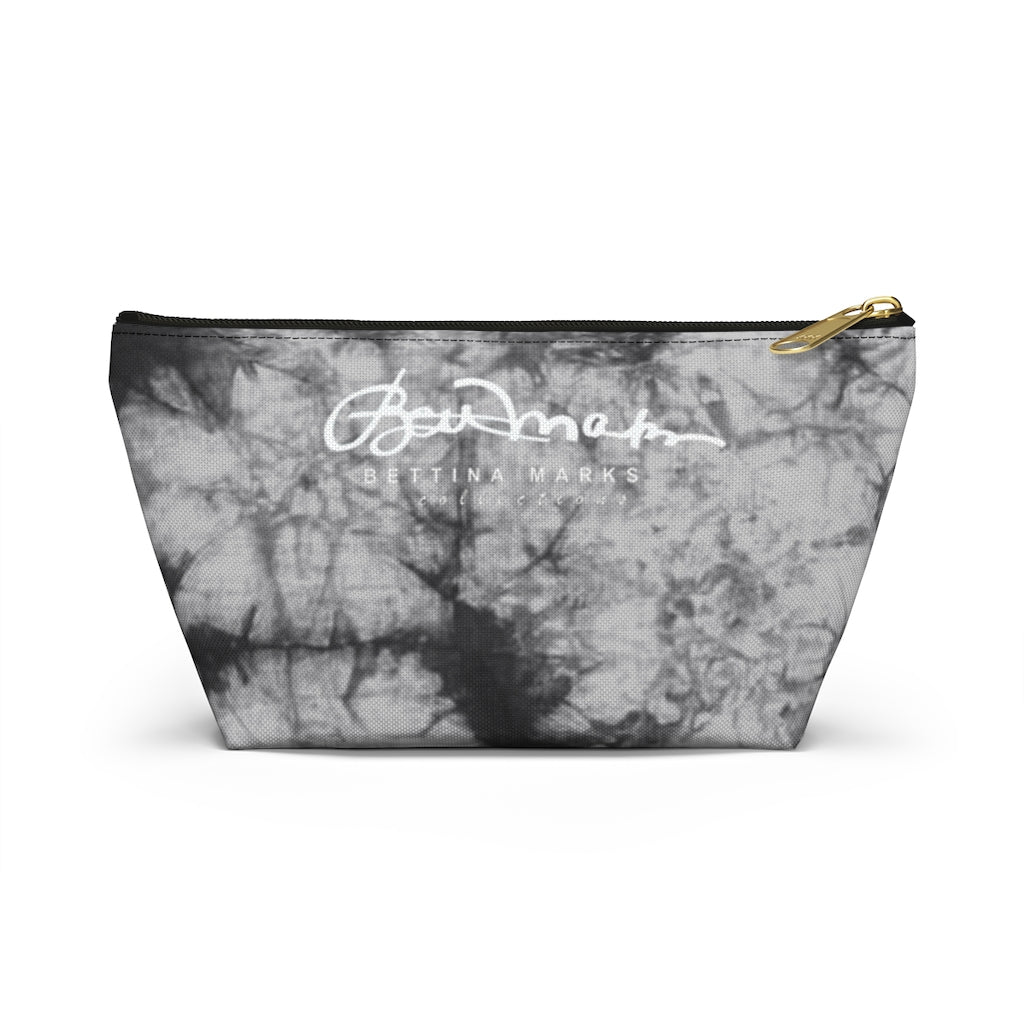 Grey Tie Dye Accessory Pouch w T-bottom