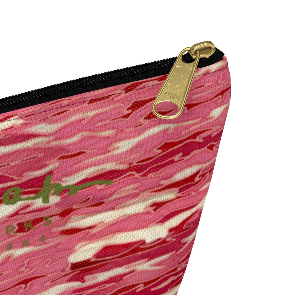Pink Camouflage Lava Accessory Pouch w T-bottom