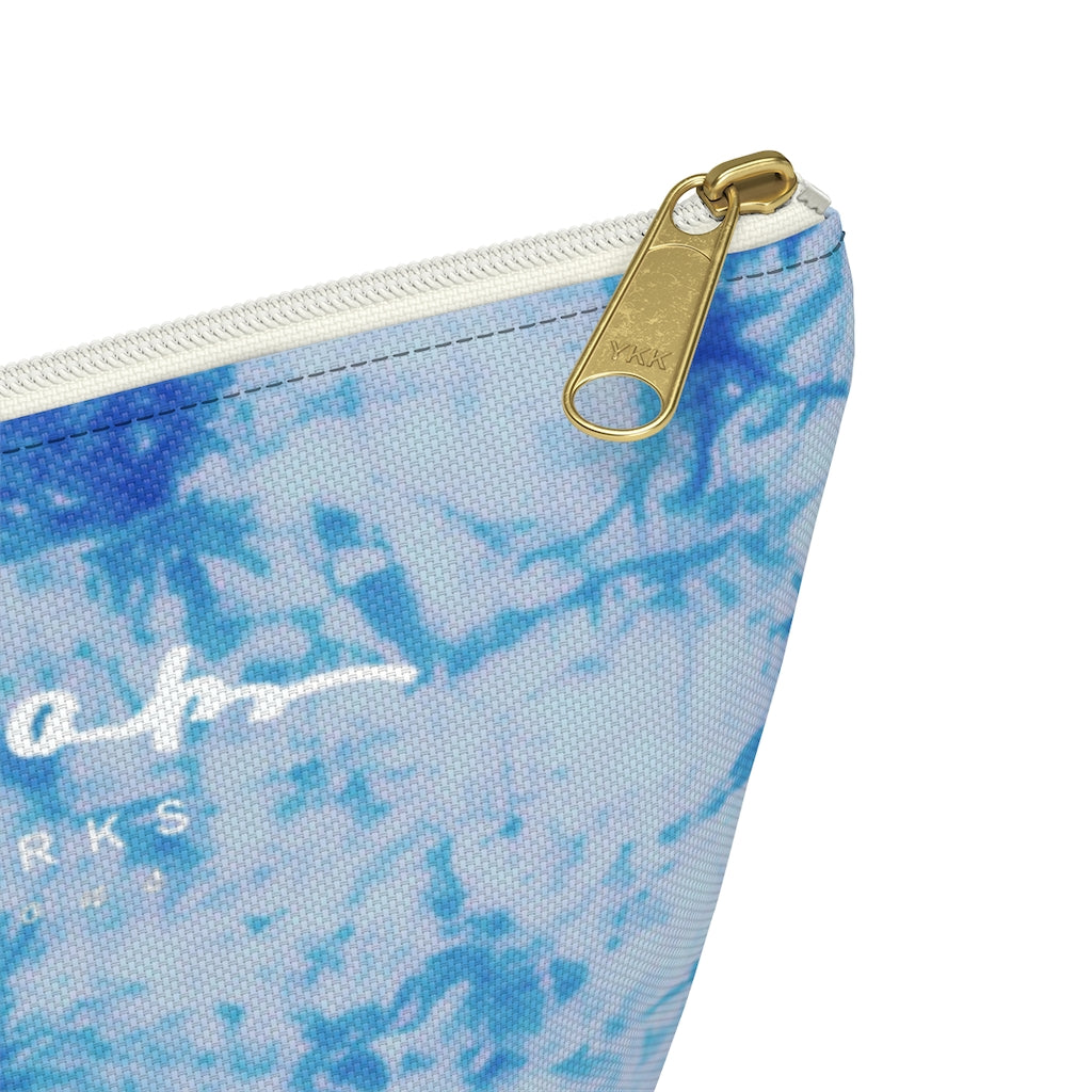 Blue Tie Dye Accessory Pouch w T-bottom