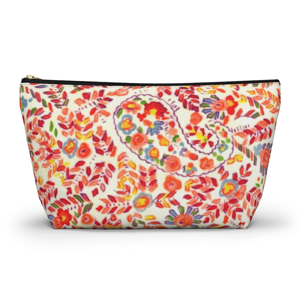 Retro Paisley Accessory Pouch w T-bottom