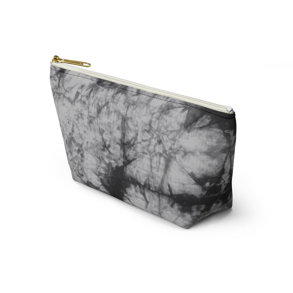 Grey Tie Dye Accessory Pouch w T-bottom