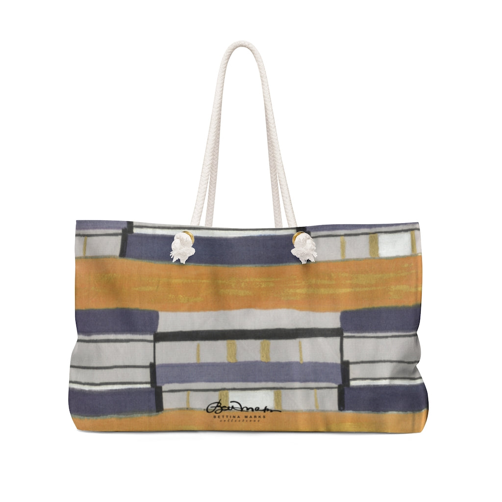 Menswear Denim Stripe Weekender Bag