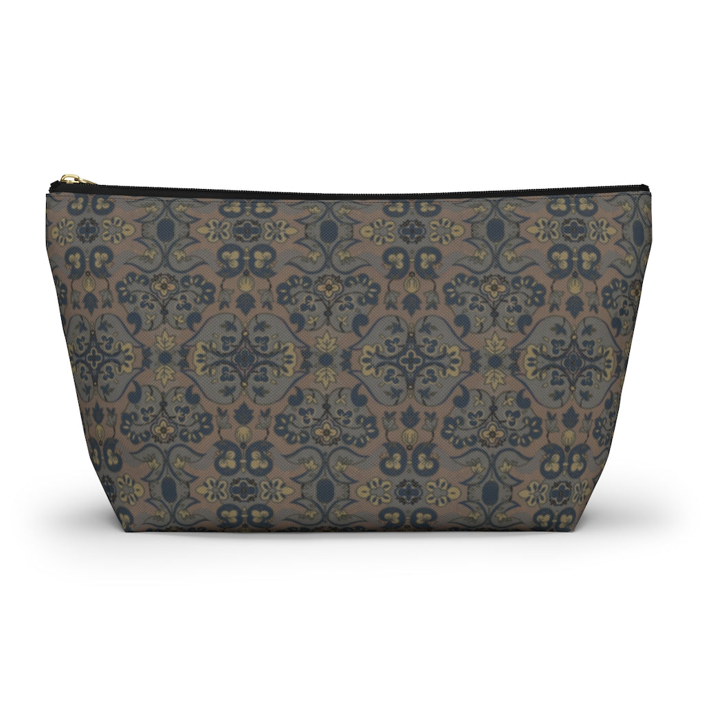 Not Quite Paisley On Light Brown Accessory Pouch w T-bottom